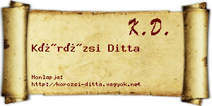 Körözsi Ditta névjegykártya